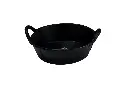 Black Rubber Feed Pan - With Handle